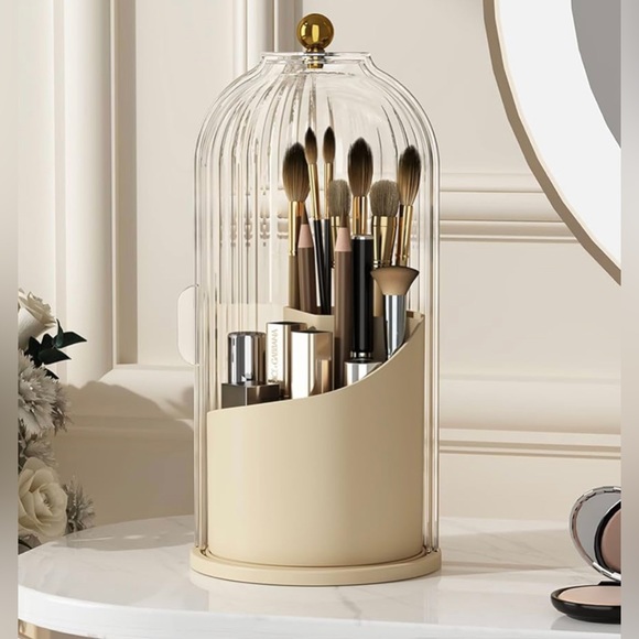NWT Makeup Brush Holder Organizer with Lid,360 Rotating Dustproof, MULTI COLORS - Picture 2 of 9